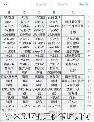  小米SU7的定价策略如何