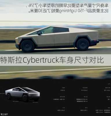 特斯拉Cybertruck车身尺寸对比