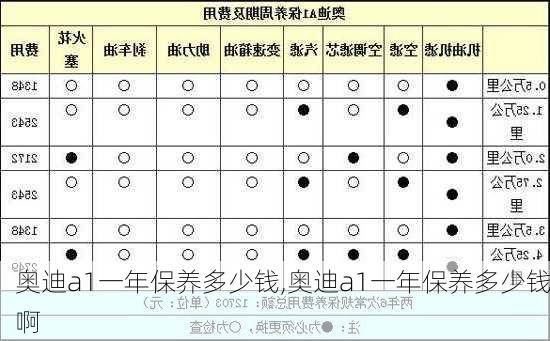 奥迪a1一年保养多少钱,奥迪a1一年保养多少钱啊