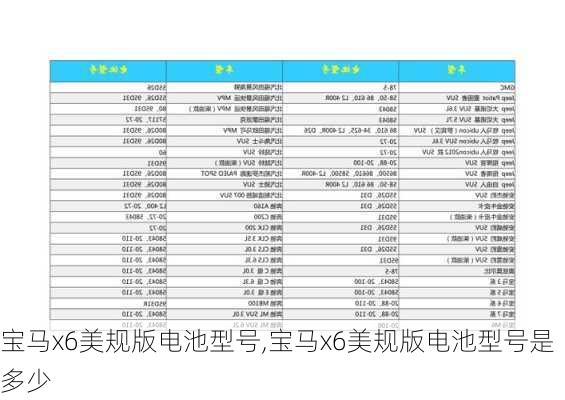 宝马x6美规版电池型号,宝马x6美规版电池型号是多少