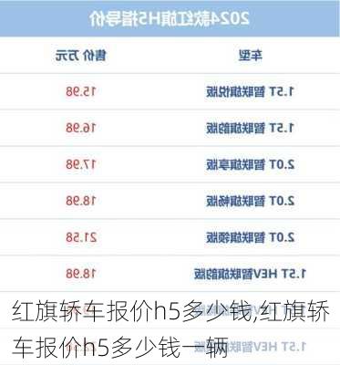 红旗轿车报价h5多少钱,红旗轿车报价h5多少钱一辆