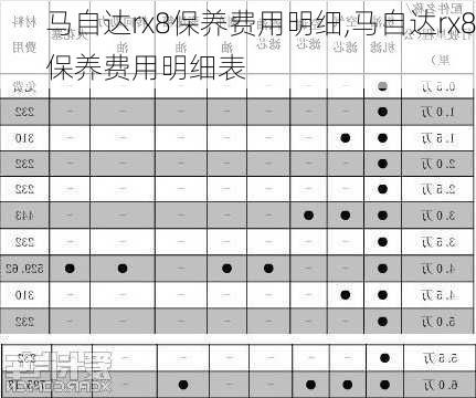 马自达rx8保养费用明细,马自达rx8保养费用明细表