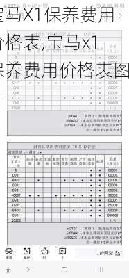 宝马X1保养费用价格表,宝马x1保养费用价格表图片